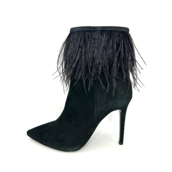 New! Michael Kors Meena Feather Embellished Suede Ankle Boot | 7.5 - Picture 2 of 10